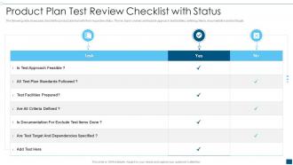 Product Plan Test Review Checklist With Status