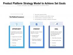 Product platform strategy model to achieve set goals