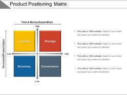 Product positioning matrix ppt sample file
