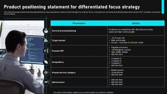 Product Positioning Statement For Differentiated Focus Gain Competitive Edge And Capture Market Share