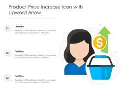 Product price increase icon with upward arrow