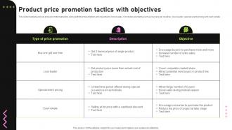 Product Price Promotion Tactics With Objectives