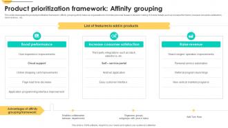 Product Prioritization Framework Affinity Grouping