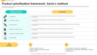 Product Prioritization Framework Savios Method