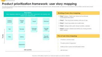 Product Prioritization Framework User Story Mapping