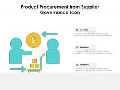Product procurement from supplier governance icon