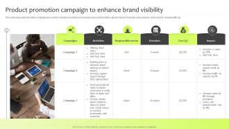 Product Promotion Campaign To Enhance Brand Visibility Guide For International Marketing Management