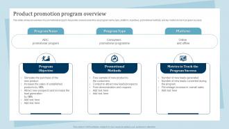 Product Promotion Program Overview Promotion And Awareness Strategies