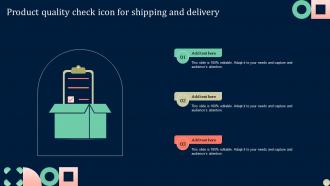 Product Quality Check Icon For Shipping And Delivery