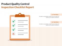 Product quality control inspection checklist report