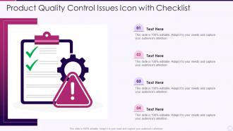 Product quality control issues icon with checklist