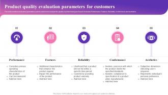 Product Quality Evaluation Parameters For Customers