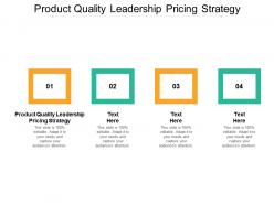 Product quality leadership pricing strategy ppt powerpoint presentation portfolio deck cpb