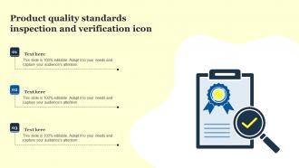 Product Quality Standards Inspection And Verification Icon