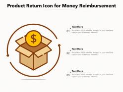 Product return icon for money reimbursement