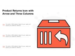 Product returns icon with arrow and three columns