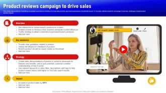 Product Reviews Campaign To Drive Sales Social Media Influencer Strategy SS V