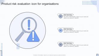 Product Risk Evaluation Icon For Organisations