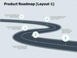 Product roadmap layout audiences attention ppt powerpoint presentation icon ideas