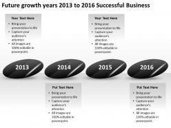 Product roadmap timeline future growth years 2013 to 2016 successful business powerpoint templates slides