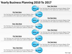 Product Roadmap Timeline Yearly Business Planning 2010 To 2017 Powerpoint Templates Slides