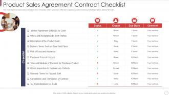 Product sales agreement contract checklist
