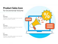 Product sales icon for incremental volume