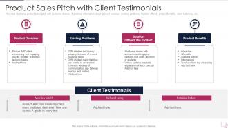 Product Sales Pitch With Client Testimonials