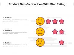Product satisfaction icon with star rating