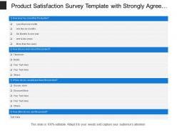 Product satisfaction survey template with strongly agree and disagree