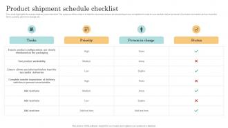 Product Shipment Schedule Checklist