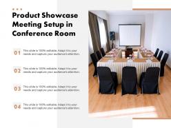 Product showcase meeting setup in conference room