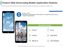 Product Slide Showcasing Mobile Application Features Product Slide Ppt Summary Display