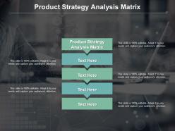 Product strategy analysis matrix ppt powerpoint presentation infographic template cpb