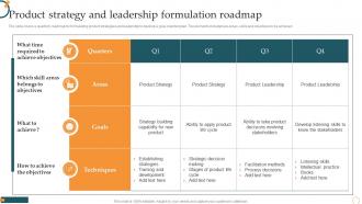 Product Strategy And Leadership Formulation Roadmap