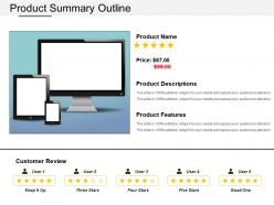 Product summary outline