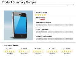 Product summary sample