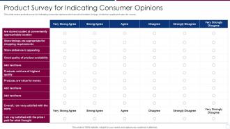 Product Survey For Indicating Consumer Opinions
