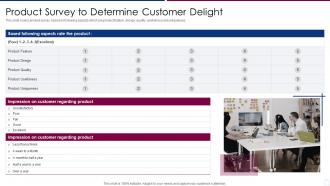 Product Survey To Determine Customer Delight