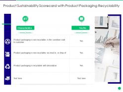 Product sustainability scorecard with product packaging recyclability
