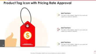 Product tag icon with pricing rate approval