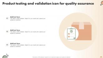 Product Testing And Validation Icon For Quality Assurance