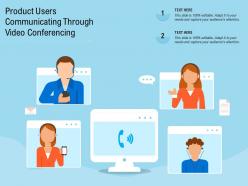 Product users communicating through video conferencing