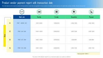 Product Vendor Payment Report With Transaction Date