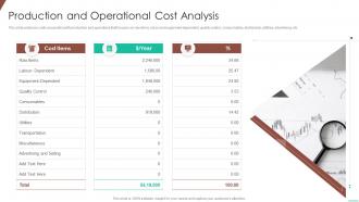 Production and operational cost analysis optimizing product development system
