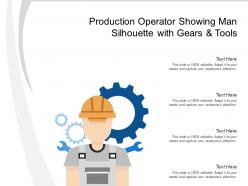 Production operator showing man silhouette with gears and tools