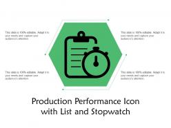 Production performance icon with list and stopwatch