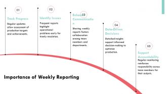 Production Performance Monitoring Weekly Reporting PPT Structure AT Customizable Template