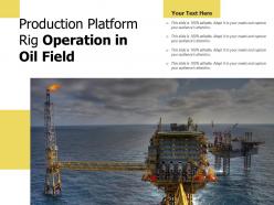 Production platform rig operation in oil field