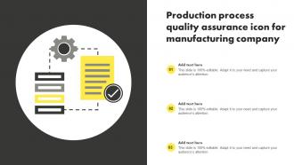Production Process Quality Assurance Icon For Manufacturing Company